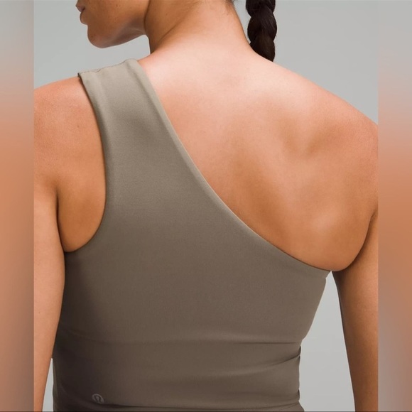 LULULEMON align asymmetrical one shoulder tank top taupe Nomad 10 - Picture 3 of 6